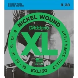 D'Addario EXL-130 Jeu Nickel Extra Super Light 08-38 D'Addario EXL-130 Jeu Nickel Extra Super Light 08-38