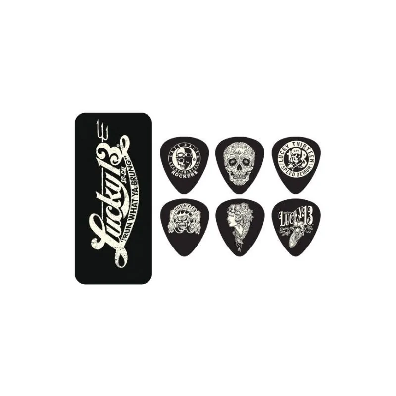 Dunlop Boite 6 Mediators Lucky 13 Dunlop Boite 6 Mediators Lucky 13