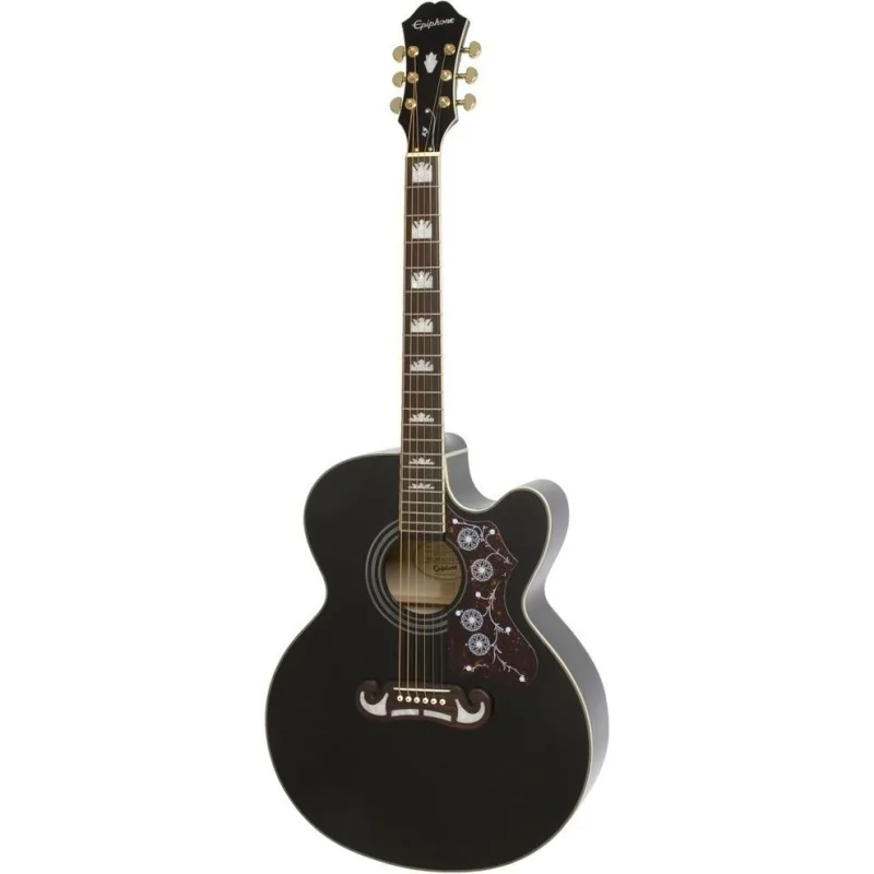 Epiphone EJ-200CE Black Accastillage Or