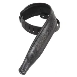 Levy's Sangle cuir matelassé avec fenêtres décoratives Black Levy's Sangle cuir matelassé avec fenêtres décoratives Black