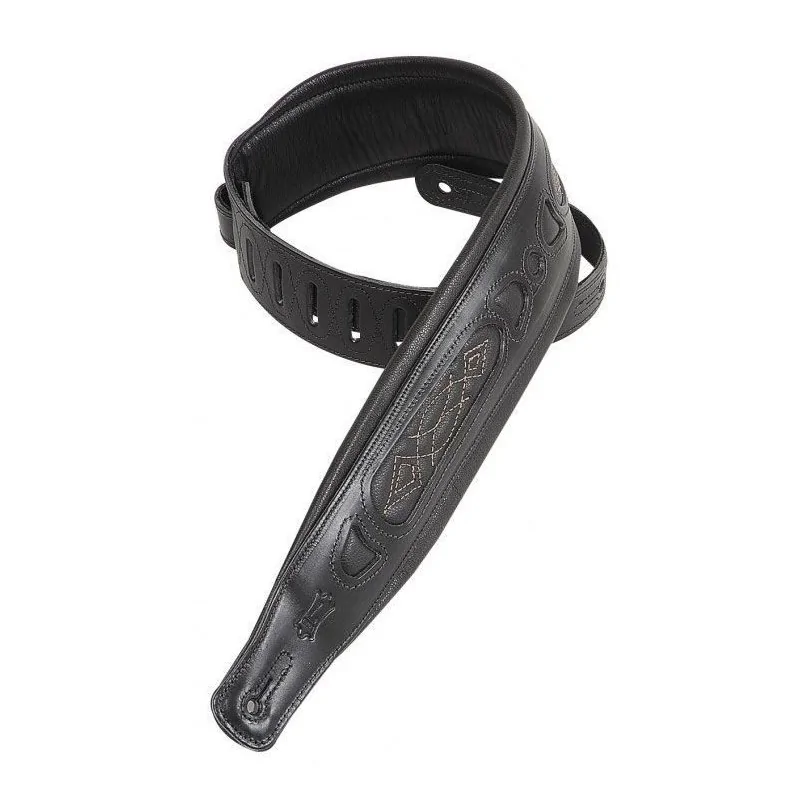 Levy's Sangle cuir matelassé avec fenêtres décoratives Black