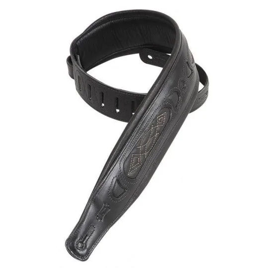 Levy's Sangle cuir matelassé avec fenêtres décoratives Black