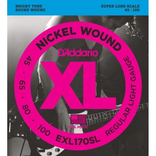 D'Addario Jeu 4 Cordes Nickel Super Long Scale