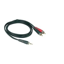 Klotz Y-Câble 3m noir - Mini Jack - 2 RCA Klotz Y-Câble 3m noir - Mini Jack - 2 RCA