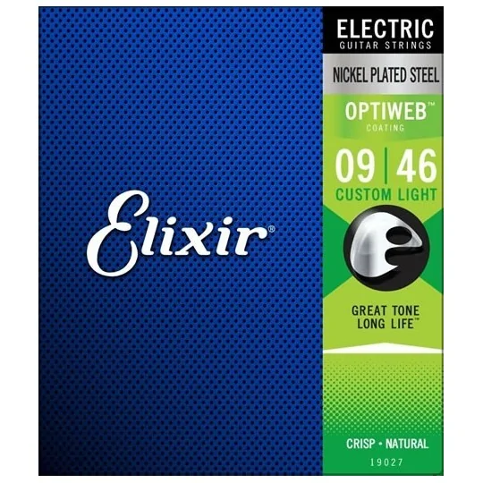 Elixir 19027 Custom Light 09-46 Optiweb Coating