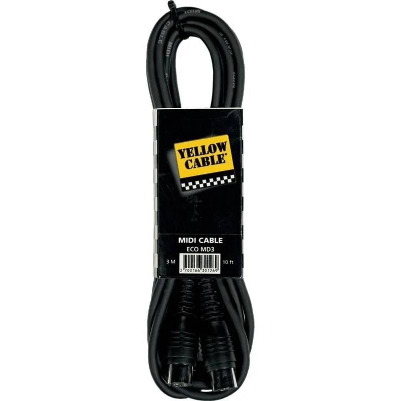 Yellow Cable MD3 MIDI 5 broches mâle/5br. mâle 3m Yellow Cable MD3 MIDI 5 broches mâle/5br. mâle 3m