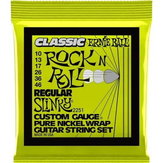 Ernie Ball 2251 Classic Pure Nickel Regular Slinky 10-46