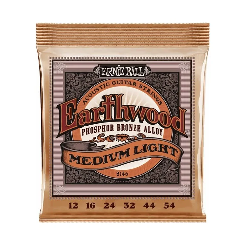 Ernie Ball Jeu Earthwood Acoustic Medium Light 12-54