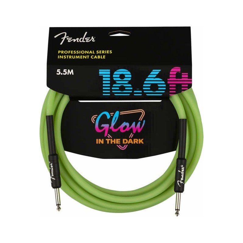 Fender Professional Glow in the Dark Cable Green 5.5 Mètres