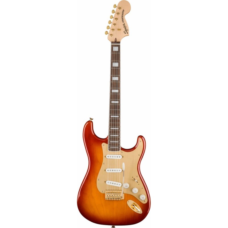 Squier 40th Anniv Stratocaster Gold Ed LRL Sienna Sunburst