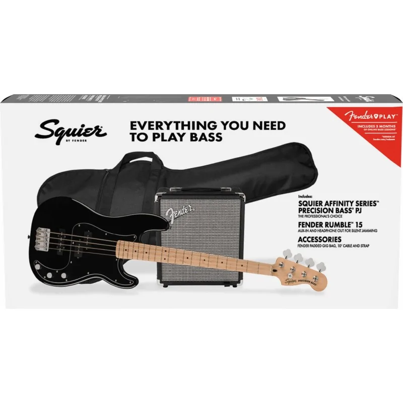 Squier Pack Affinity Precision Bass PJ Black &Rumble 15