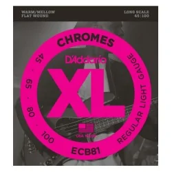 D'Addario ECB81 Jeu Bass Chromes Flatwound Soft D'Addario ECB81 Jeu Bass Chromes Flatwound Soft