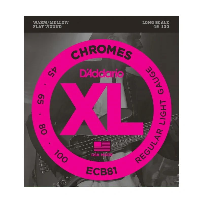D'Addario ECB81 Jeu Bass Chromes Flatwound Soft
