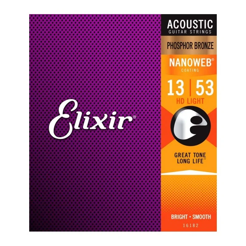 Elixir 16182 Jeu HD Light Phosphor Bronze