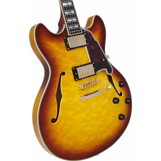 D'Angelico Excel DC XT Iced Tea Burst Quilt