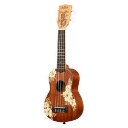 Kala Hibiscus Mahogany Soprano Ukulele