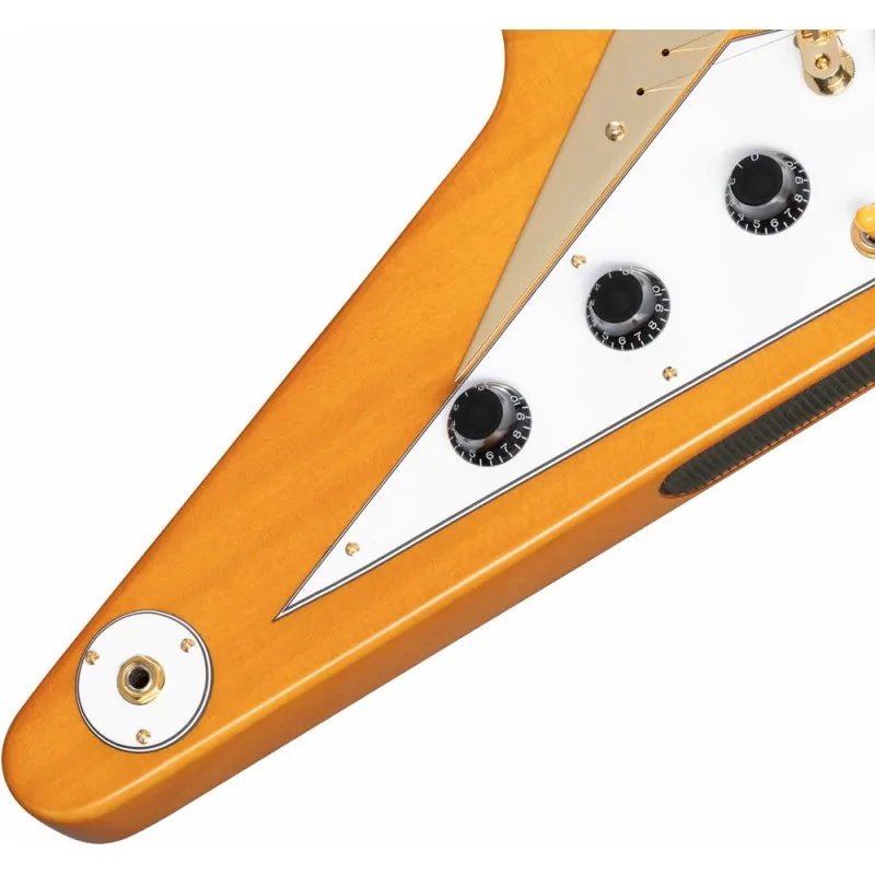 Epiphone 1958 Korina Flying V White Pickguard Aged Natural