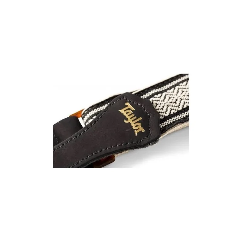 Taylor Academy Jacquard Leather Guitar Strap Black Taylor Academy Jacquard Leather Guitar Strap Black