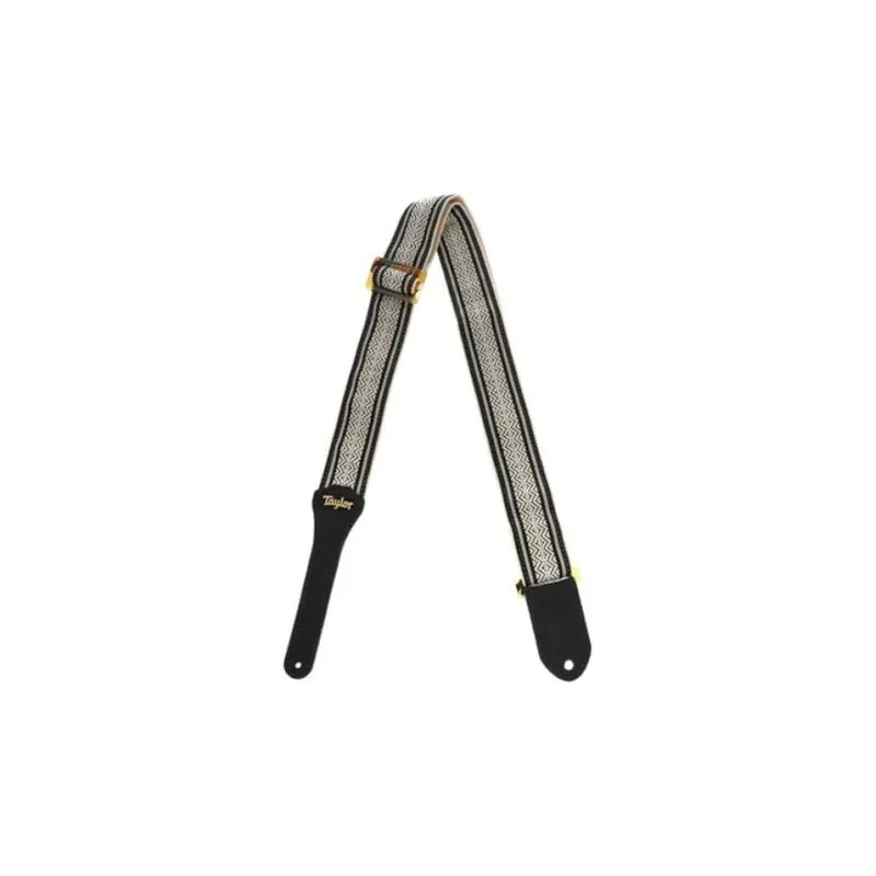 Taylor Academy Jacquard Leather Guitar Strap Black Taylor Academy Jacquard Leather Guitar Strap Black