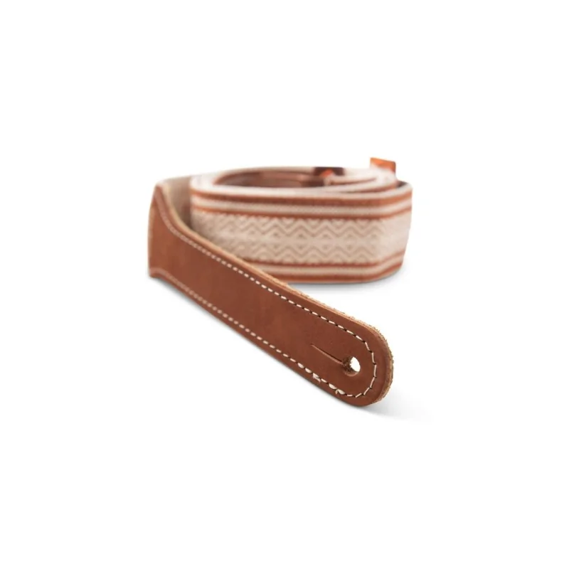 Taylor Academy Jacquard Leather Guitar Strap Brown