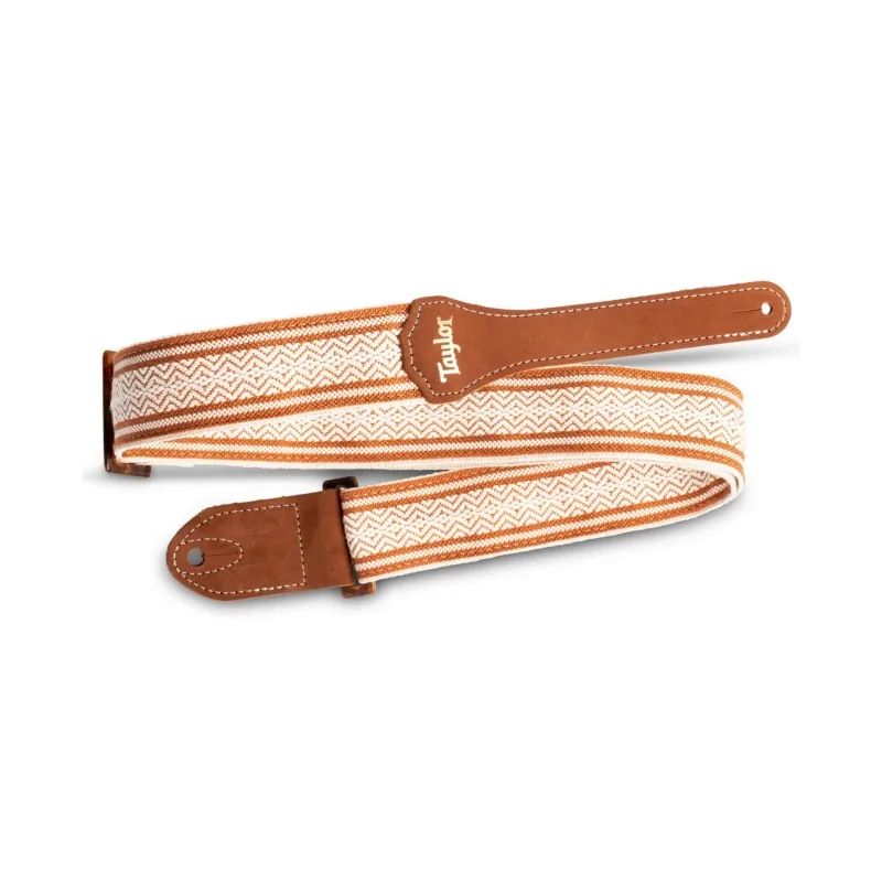 Taylor Academy Jacquard Leather Guitar Strap Brown