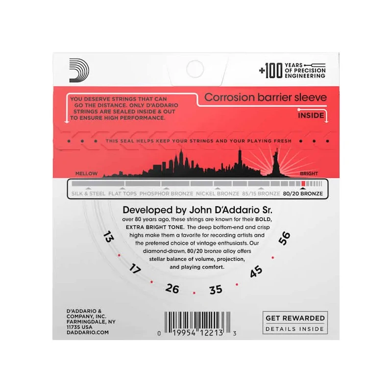 D'Addario EJ12 Medium 13-56 D'Addario EJ12 Medium 13-56