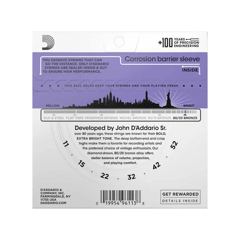 D'Addario EJ13 Custom Light 10-52 D'Addario EJ13 Custom Light 10-52
