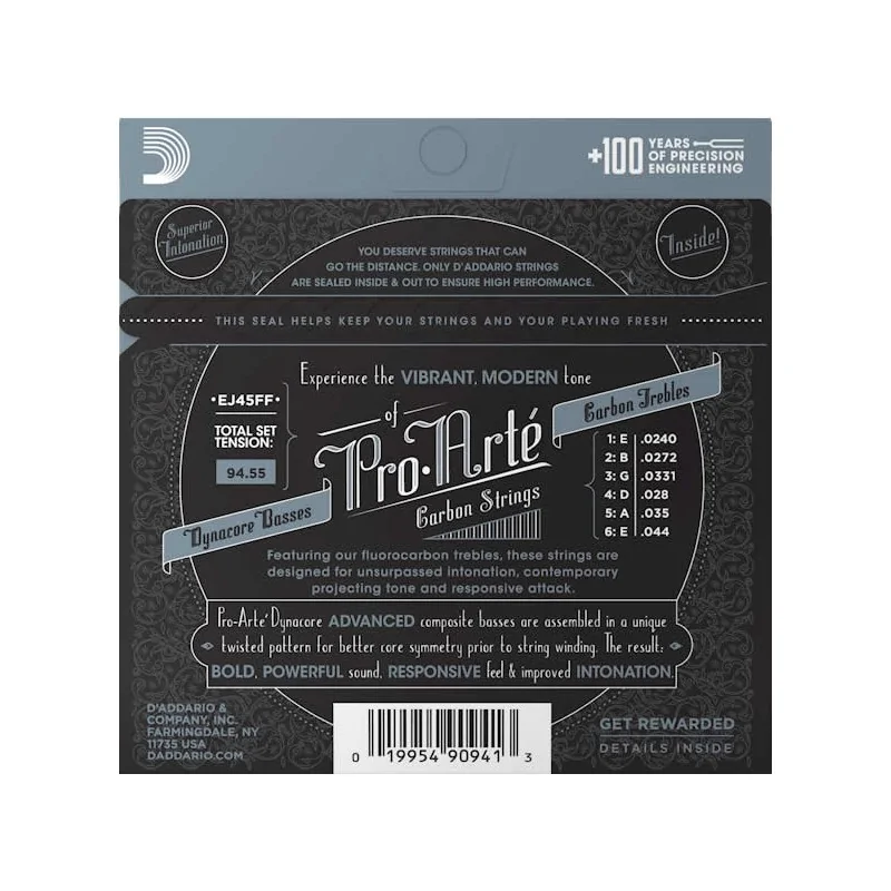 D'Addario EJ45FF Carbon Classical