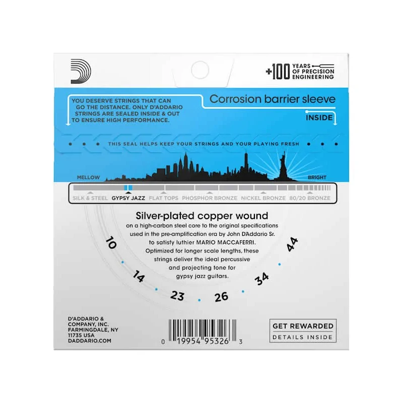 D'Addario EJ83L Regular Light Ball End 10-44