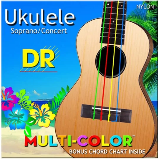 DR Strings Multi-Color Nylon Ukulele Soprano/Concert