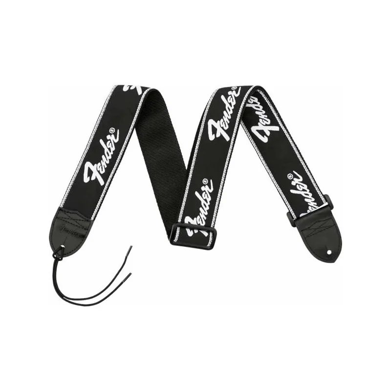 Fender Running Logo Strap Black/White Logo