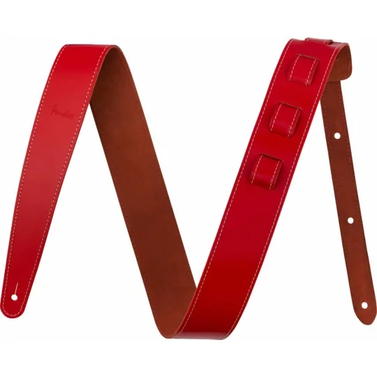 Fender Essentials Leather Strap Red
