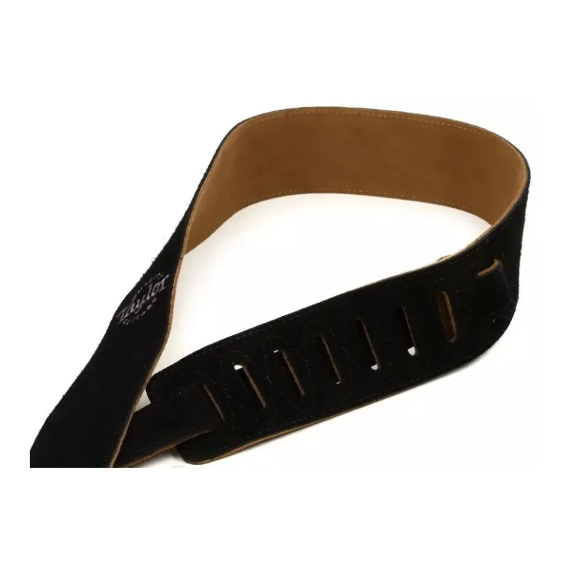 Taylor Strap Embroidered Suede Black