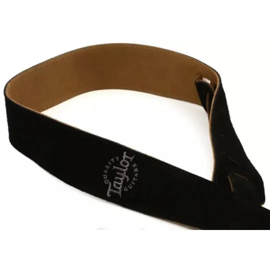 Taylor Strap Embroidered Suede Black