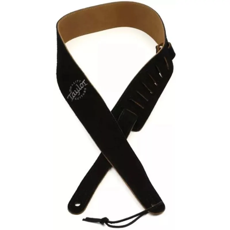 Taylor Strap Embroidered Suede Black