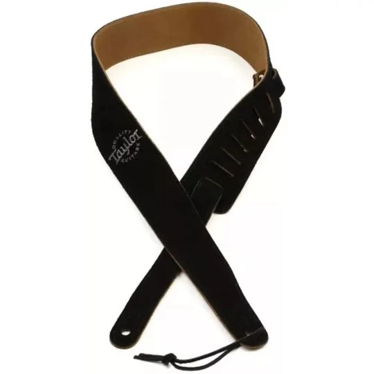 Taylor Strap Embroidered Suede Black