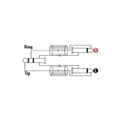 Klotz AY1 Câble Insert TRS 6,3 mm vers 2x TS 6,3 mm 1 m Klotz AY1 Câble Insert TRS 6,3 mm vers 2x TS 6,3 mm 1 m