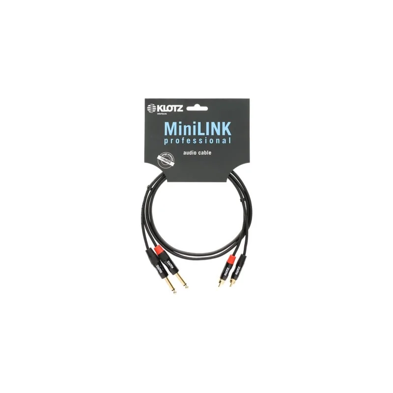 KLOTZ KT-CJ150 – Câble MiniLink Pro Stéréo Twin 1.5 m (2x Jack 6,35 mm – 2x RCA) KLOTZ KT-CJ150 – Câble MiniLink Pro Stéréo Twin 1.5 m (2x Jack 6,35 mm – 2x RCA)
