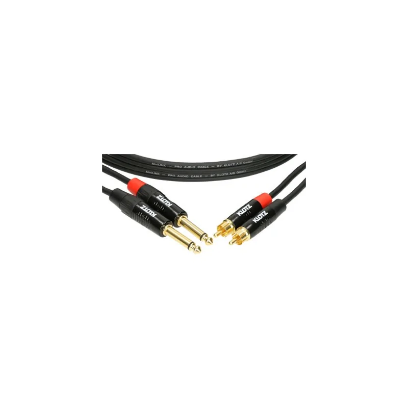 KLOTZ KT-CJ150 – Câble MiniLink Pro Stéréo Twin 1.5 m (2x Jack 6,35 mm – 2x RCA) KLOTZ KT-CJ150 – Câble MiniLink Pro Stéréo Twin 1.5 m (2x Jack 6,35 mm – 2x RCA)