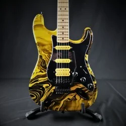 Fender Stratocaster SWIRL 2014 Yellow and Black - Occasion