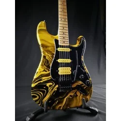Fender Stratocaster SWIRL 2014 Yellow and Black - Occasion