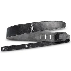Taylor 2.5" Black Leather Guitar Strap Black Suede Back Taylor 2.5" Black Leather Guitar Strap Black Suede Back