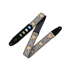 Levy's Courroie tissu Hootenany 4 portes médiators 5 cm Design 13