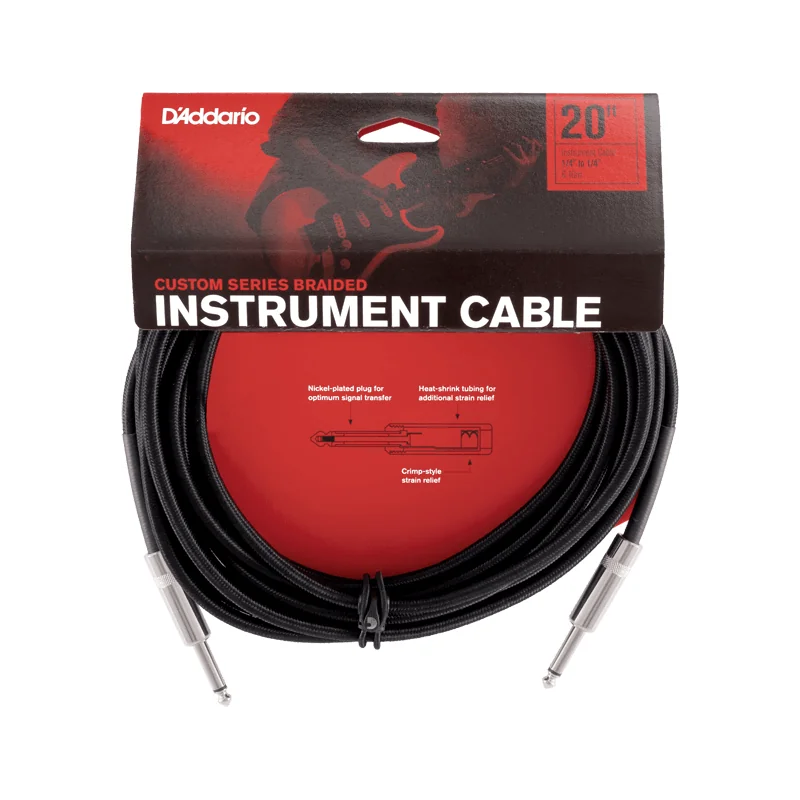 D’Addario Custom Series Braided PW-BG-20BK