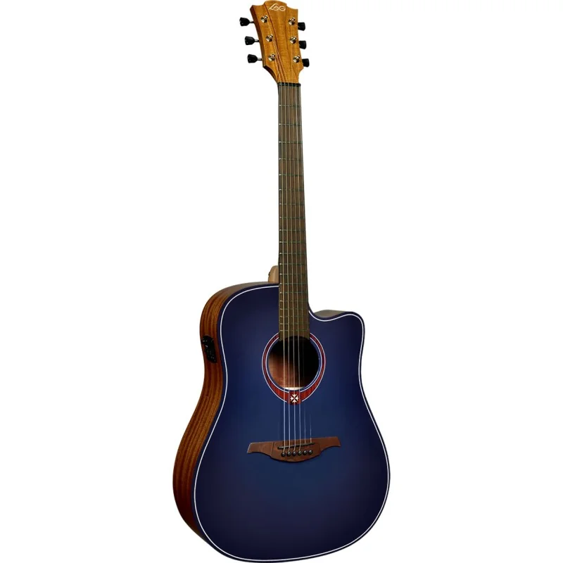 LÂG GLA T-BLUE-DCE Dreadnought pan-coupé électro, Édition Limitée Blue Burst