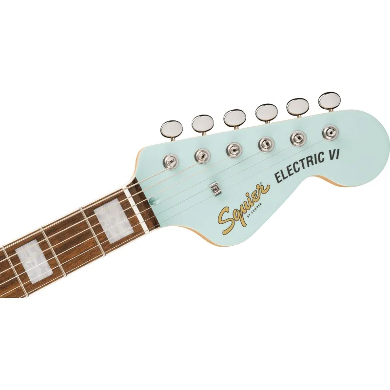 Squier Paranormal Electric VI Laurel Fingerboard Matching Headstock Daphne Blue
