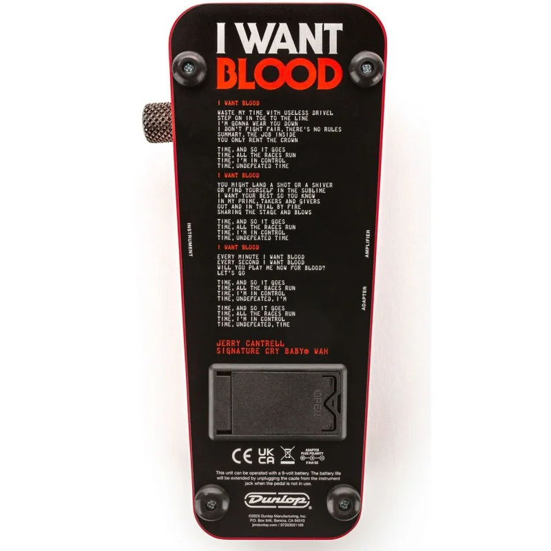 Dunlop Jerry Cantrell I Want Blood Cry Baby JC95IWB