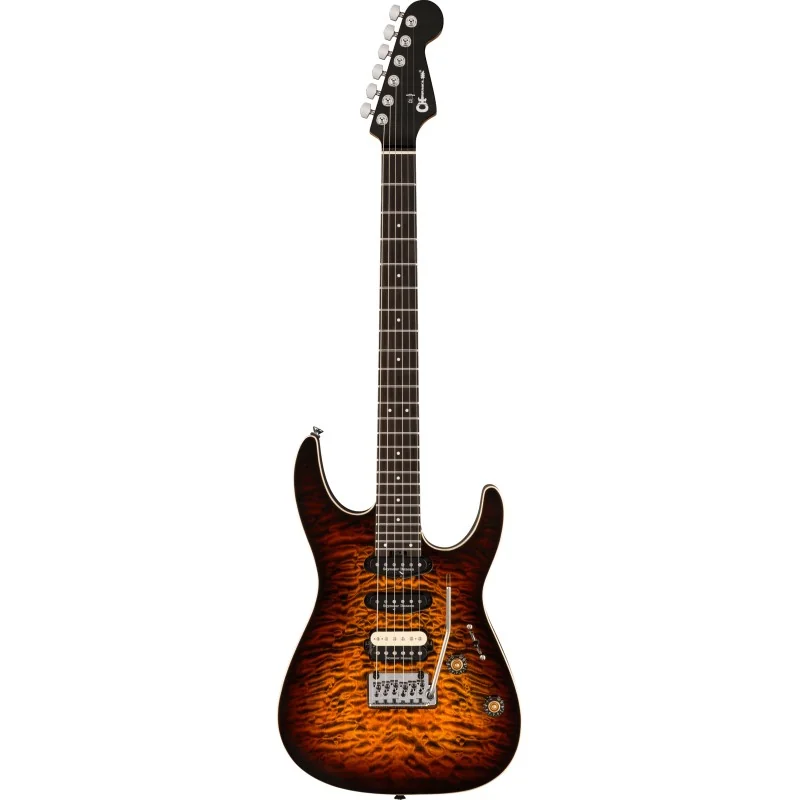 Charvel Pro-Mod Plus Dinky DK24 HSS 2PT QM Amber Tiger Eye