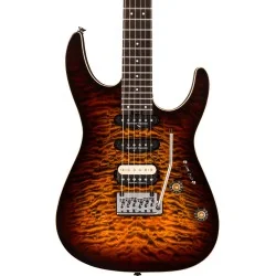 Charvel Pro-Mod Plus Dinky DK24 HSS 2PT QM Amber Tiger Eye