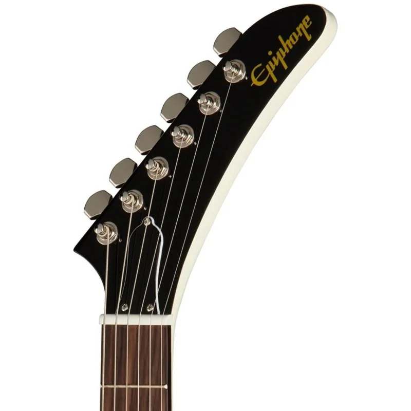 Epiphone Explorer 80s EMG Classic White vue de la tête